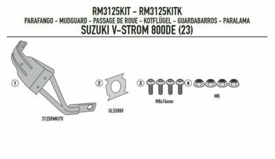 GIVI 汎用スプラッシュガード(RM02)装着用マウンティングキット SUZUKI