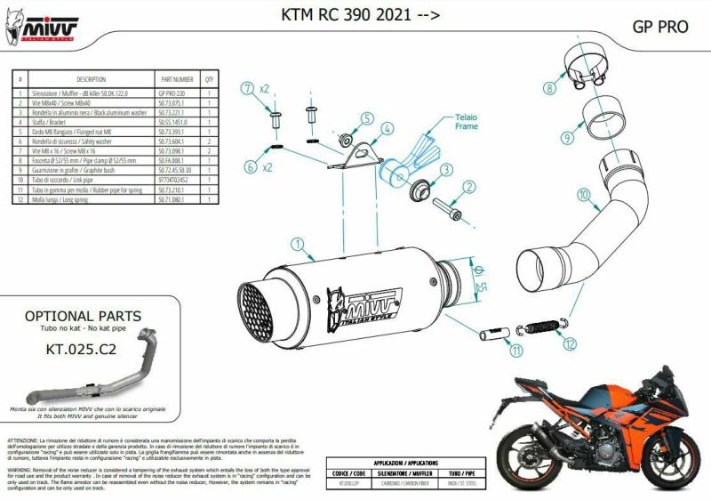 125or390 DUKE RC/mivv suono スリップオンマフラー MIVV スリップオン