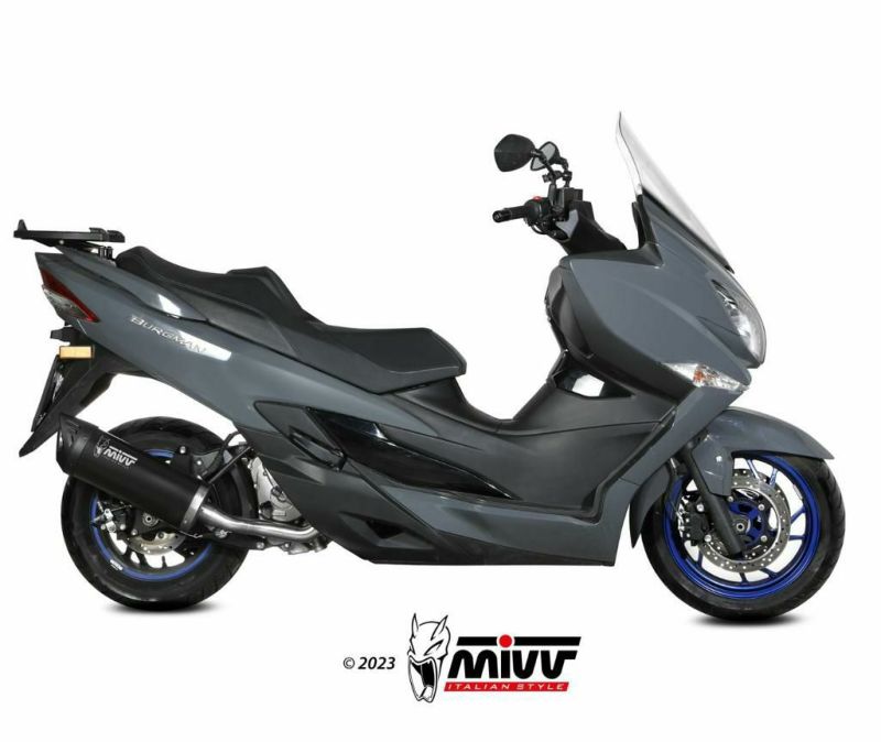 スズキバーグマン400 用MIVV イタリアンスタイル ブラックマフラー MIVV スリップオンマフラー MOVER ブラックステンレス SUZUKI