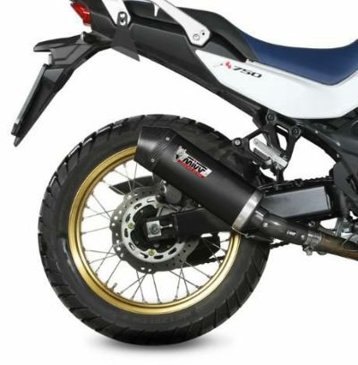 MIVV スリップオンマフラー OVAL ブラックステンレス/カーボンキャップ HONDA トランザルプ750 (2023-2024)