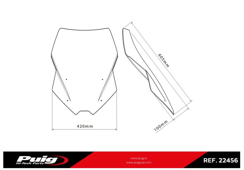 PUIG ツーリングスクリーン クリア YAMAHA トレーサー9GT (2018-2024