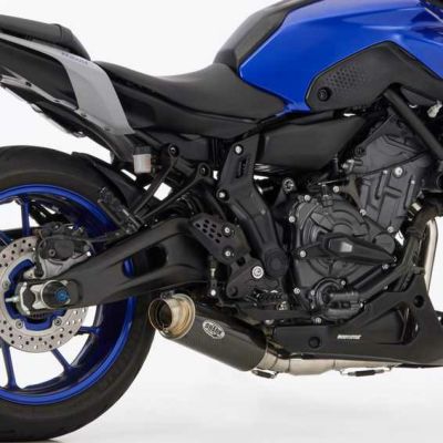 早期終了【XSR700・MT-07】社外マフラー◆消音済 AKRAPOVIC (アクラポビッチ) レーシングライン チタン フル