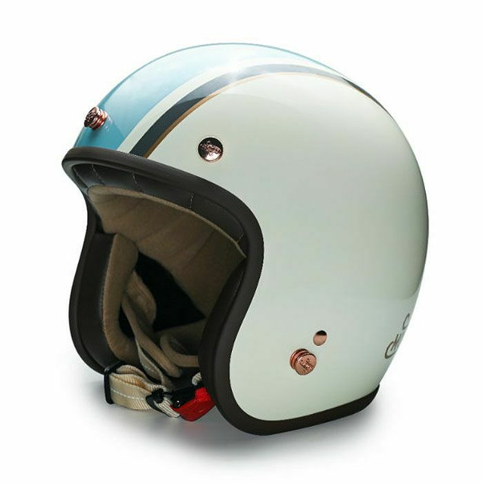 MODER MERLINシリーズ ジェットヘルメット ミルクホワイト/ブルー