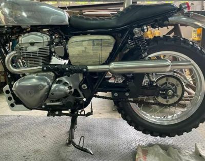 W650 キャブトンスクランブラー 2-1 アップマフラー フルエキ オメガ